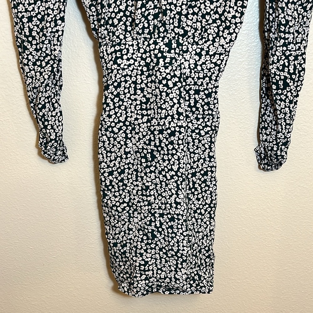 Free People Green White Floral Wrap Style Dress - Picture 10 of 13